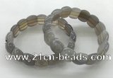 CGB3465 7.5 inches 10*14mm faceted oval grey agate bracelets