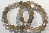 CGB4079 7.5 inches 10mm round golden rutilated quartz beaded bracelets