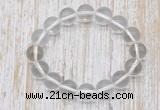 CGB5300 10mm, 12mm round white crystal beads stretchy bracelets