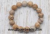 CGB5373 10mm, 12mm round picture jasper beads stretchy bracelets