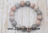 CGB5377 10mm, 12mm round pink zebra jasper beads stretchy bracelets