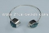 CGB724 13*18mm oval druzy agate gemstone bangles wholesale