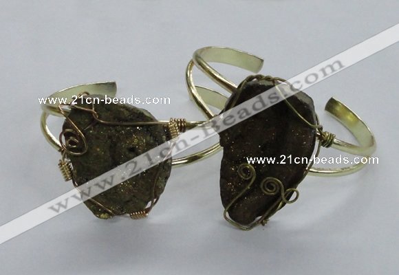 CGB820 30*35mm – 30*40mm freeform plated druzy agate bangles