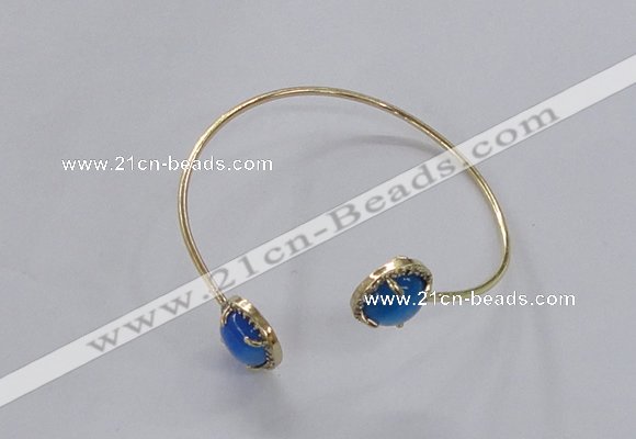 CGB852 10mm flat round agate gemstone bangles wholesale