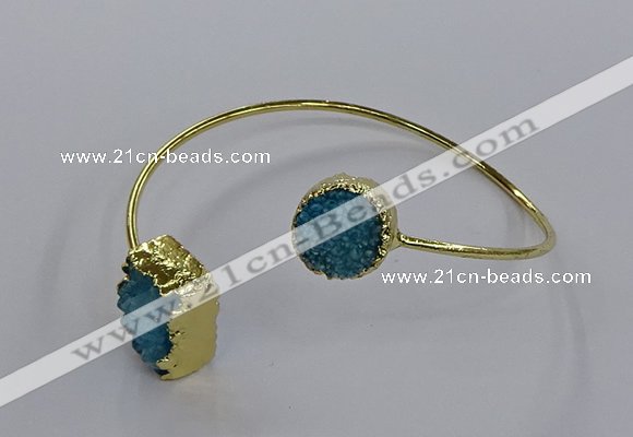 CGB898 12mm - 14*15mm freeform druzy agate gemstone bangles