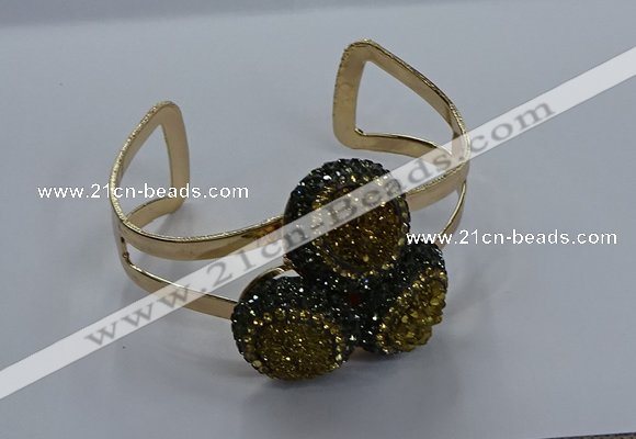 CGB907 20mm - 22mm coin druzy agate gemstone bangles wholesale