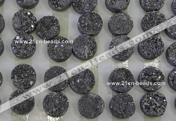 CGC120 16mm flat round druzy quartz cabochons wholesale