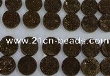 CGC141 20mm flat round druzy quartz cabochons wholesale