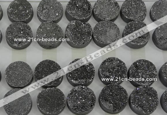 CGC144 20mm flat round druzy quartz cabochons wholesale