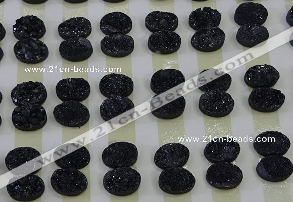 CGC162 10*14mm oval druzy quartz cabochons wholesale