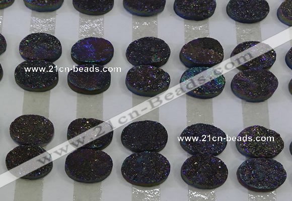 CGC186 13*18mm oval druzy quartz cabochons wholesale