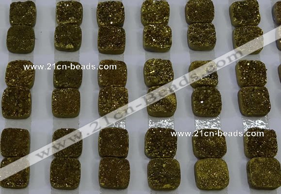 CGC217 10*10mm square druzy quartz cabochons wholesale