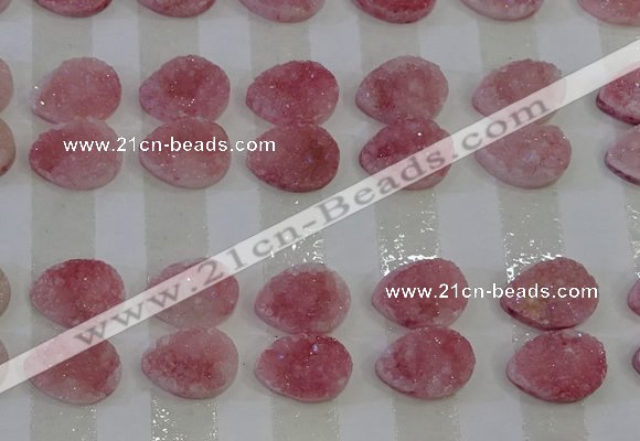 CGC254 13*18mm flat teardrop druzy quartz cabochons wholesale