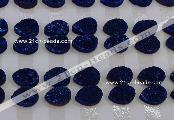 CGC263 15*20mm flat teardrop druzy quartz cabochons wholesale
