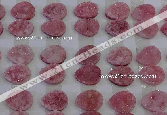 CGC264 15*20mm flat teardrop druzy quartz cabochons wholesale