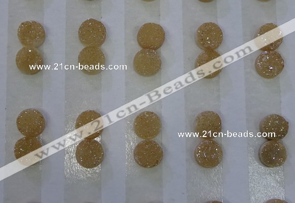 CGC80 8mm flat round druzy quartz cabochons wholesale
