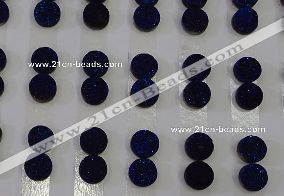 CGC95 10mm flat round druzy quartz cabochons wholesale