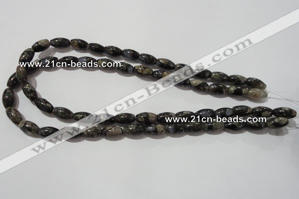CGE115 15.5 inches 8*14mm rice glaucophane gemstone beads