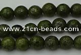 CGJ460 15.5 inches 4mm faceted round green jasper beads wholesale