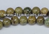 CGJ62 15.5 inches 8mm round green line jasper beads wholesale
