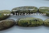 CGJ66 15.5 inches 10*28mm oval green line jasper beads wholesale