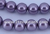 CGL145 5PCS 16 inches 10mm round dyed glass pearl beads wholesale