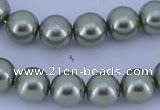 CGL202 10PCS 16 inches 4mm round dyed glass pearl beads wholesale