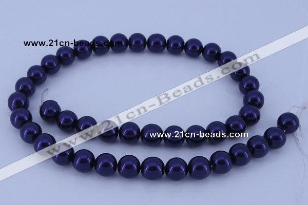CGL275 5PCS 16 inches 10mm round dyed glass pearl beads wholesale
