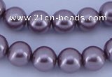 CGL382 10PCS 16 inches 4mm round dyed glass pearl beads wholesale