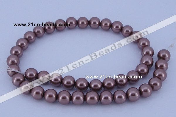 CGL398 5PCS 16 inches 16mm round dyed glass pearl beads wholesale