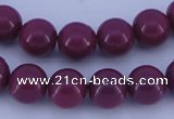 CGL883 5PCS 16 inches 14mm round heated glass pearl beads wholesale