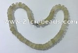CGN174 20 inches 7*12mm - 9*12mm tyre matte lemon quartz necklaces