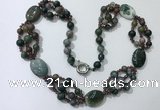 CGN296 24.5 inches chinese crystal & Indian agate beaded necklaces