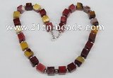 CGN31 18.5 inches 10*10mm cube mookaite gemstone necklaces