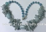CGN335 20.5 inches chinese crystal & mixed gemstone beaded necklaces