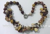 CGN374 19.5 inches round & chips mookaite beaded necklaces