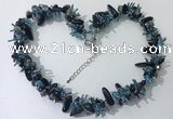 CGN413 19.5 inches chinese crystal & black agate chips beaded necklaces
