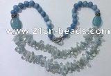 CGN516 23.5 inches chinese crystal & mixed gemstone beaded necklaces