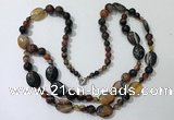CGN549 23.5 inches striped agate gemstone beaded necklaces