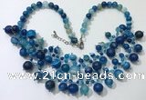 CGN571 19.5 inches stylish 4mm - 12mm striped agate beaded necklaces