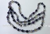 CGN652 22 inches chinese crystal & striped agate beaded necklaces