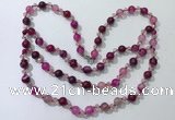 CGN653 22 inches chinese crystal & striped agate beaded necklaces