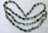 CGN658 22 inches chinese crystal & striped agate beaded necklaces