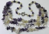 CGN673 22 inches stylish mixed gemstone beaded necklaces wholesale