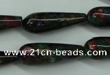CGO28 15.5 inches 8*20mm teardrop gold multi-color stone beads