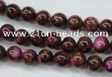 CGO52 15.5 inches 6mm round gold red color stone beads