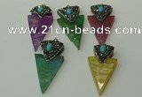 CGP108 30*55mm arrowhead agate gemstone pendants wholesale