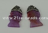 CGP132 25*48mm fishbone agate gemstone pendants wholesale