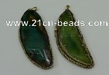 CGP145 30*55mm - 40*65mm freeform agate pendants wholesale