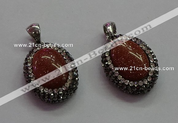 CGP1509 18*25mm oval goldstone pendants wholesale